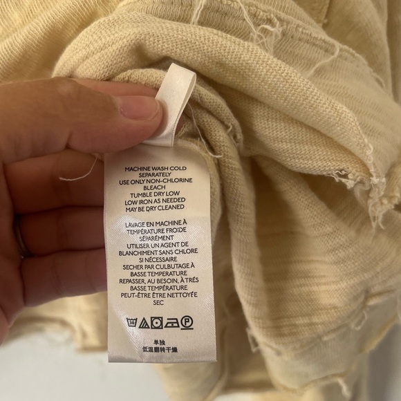 Free People We the Free Vega Cotton Long Sleeve Top Oversized Raw Hem Size Small - Picture 6 of 11